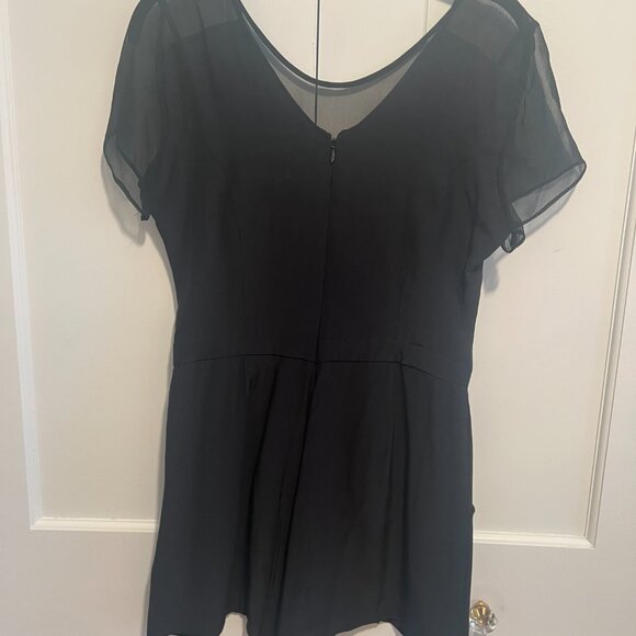 Parker Black Silk Short Sleeve Romper Size S - Picture 5 of 6